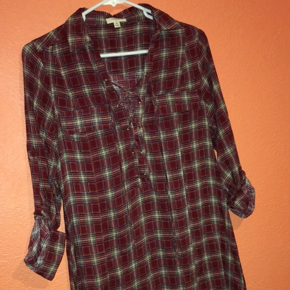 Ganji Tops - Flannel Thigh Length Top